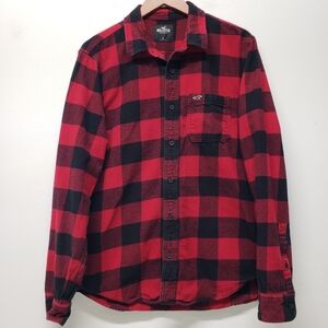 Hollister Buffalo Check Plaid Flannel Button Up Shirt Mens XL Casual Lumberjack